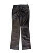 Bergdorf Goodman Leather Straight Leg Pants