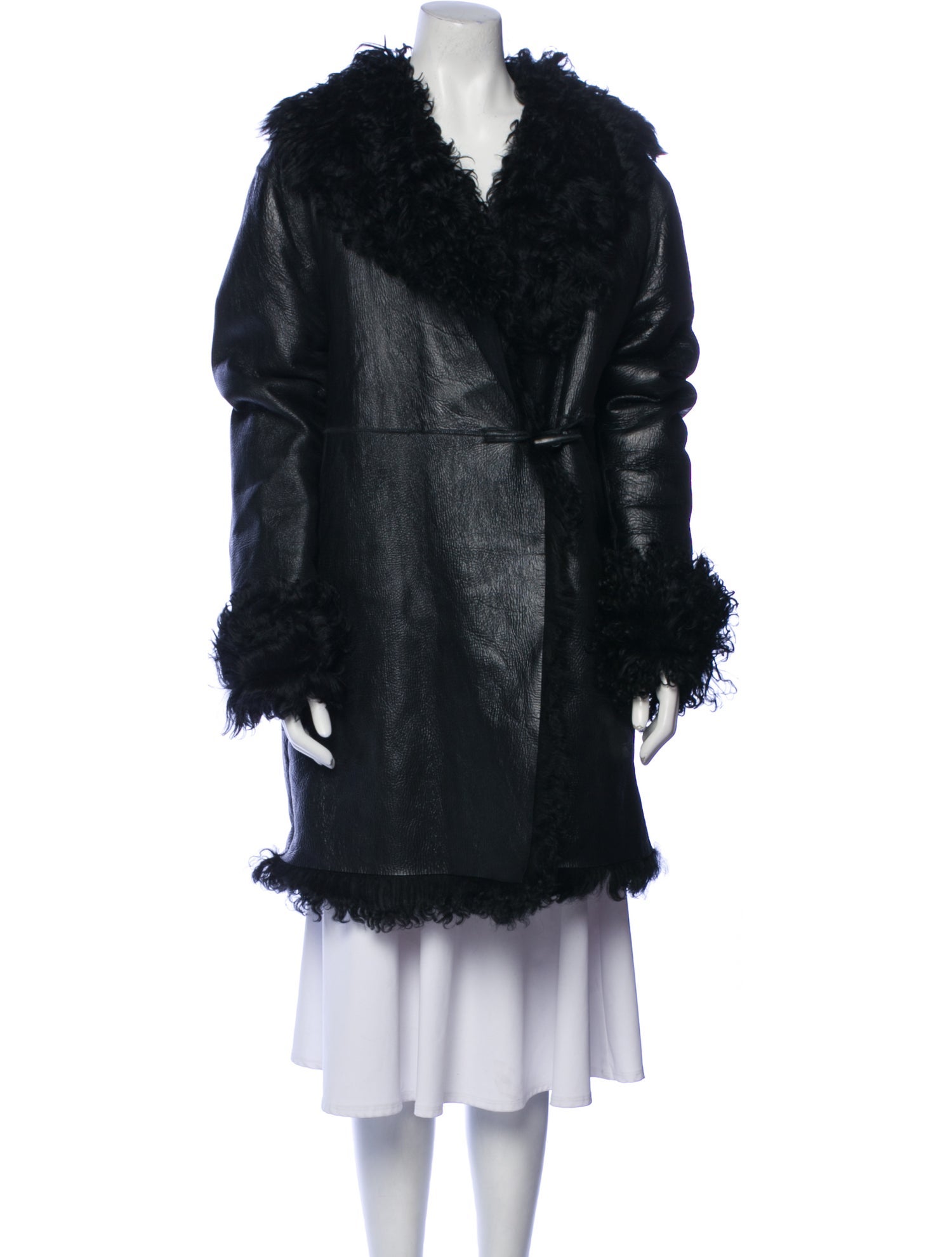 Bergdorf Goodman Leather Fur Coat