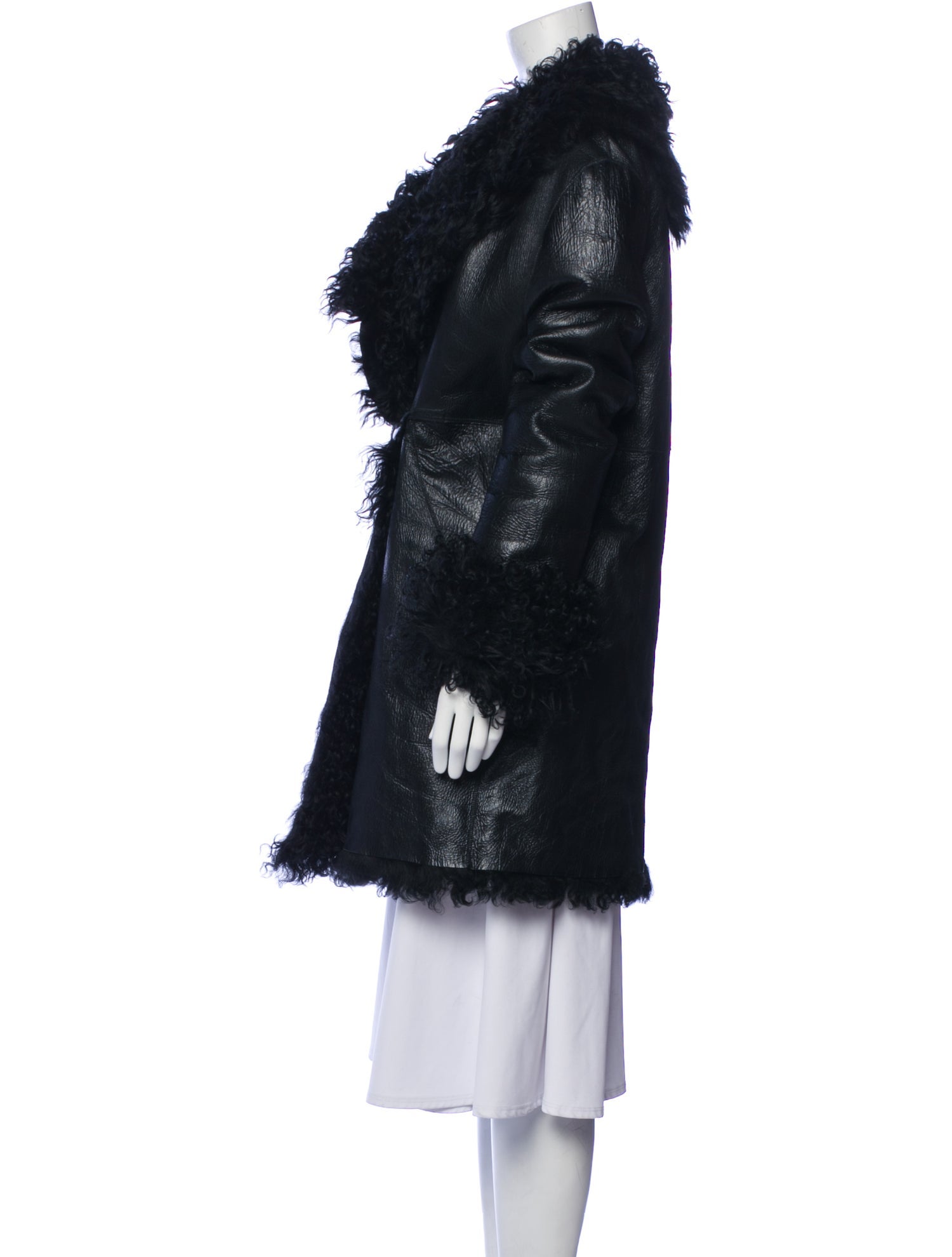Bergdorf Goodman Leather Fur Coat