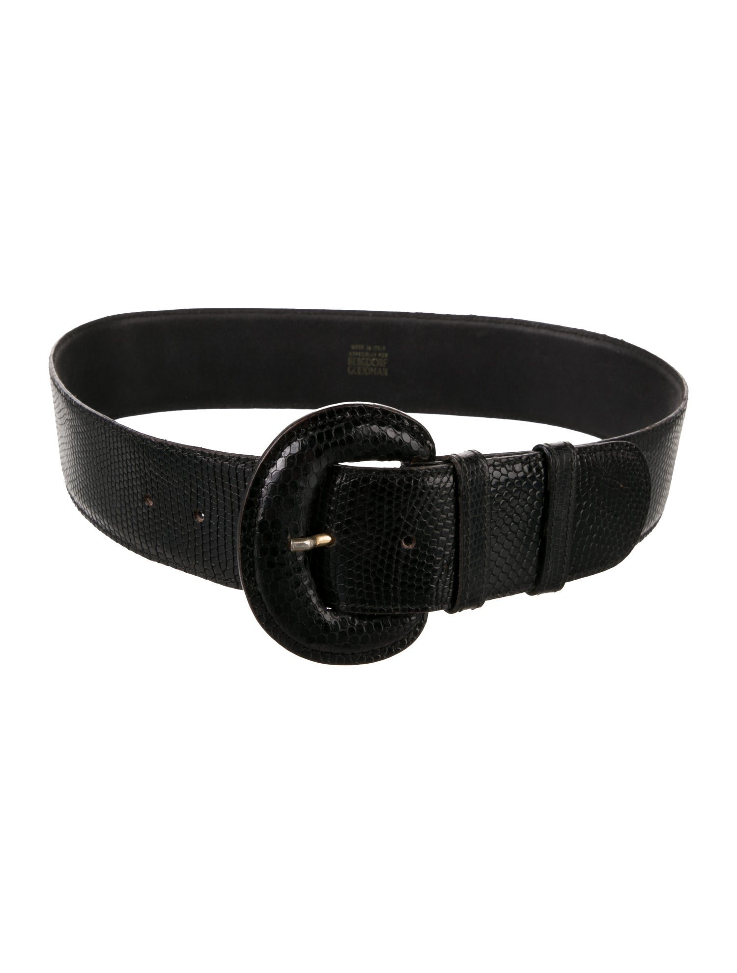 Bergdorf Goodman Wide Embossed Leather Belt