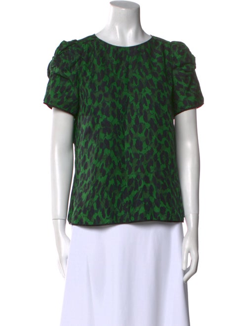 Bergdorf Goodman Silk Animal Print T-Shirt