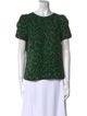 Bergdorf Goodman Silk Animal Print T-Shirt