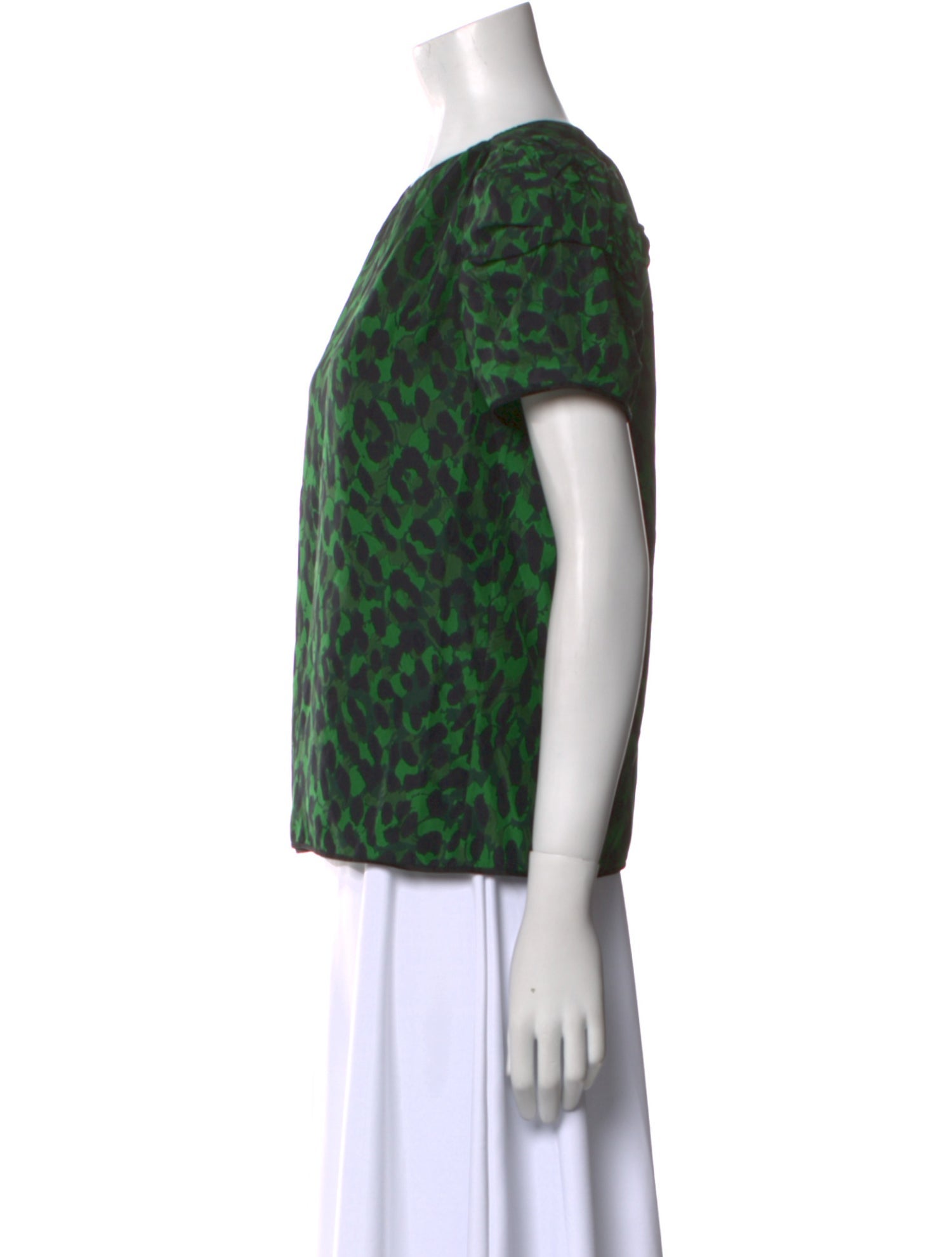 Bergdorf Goodman Silk Animal Print T-Shirt
