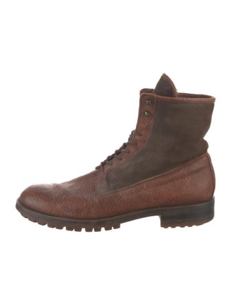 Bergdorf Goodman Leather Lace-Up Boots