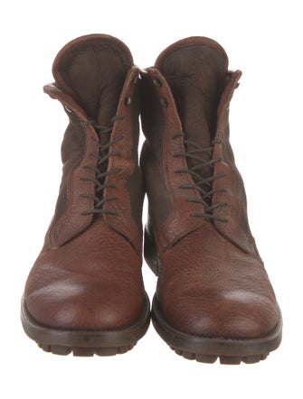 Bergdorf Goodman Leather Lace-Up Boots