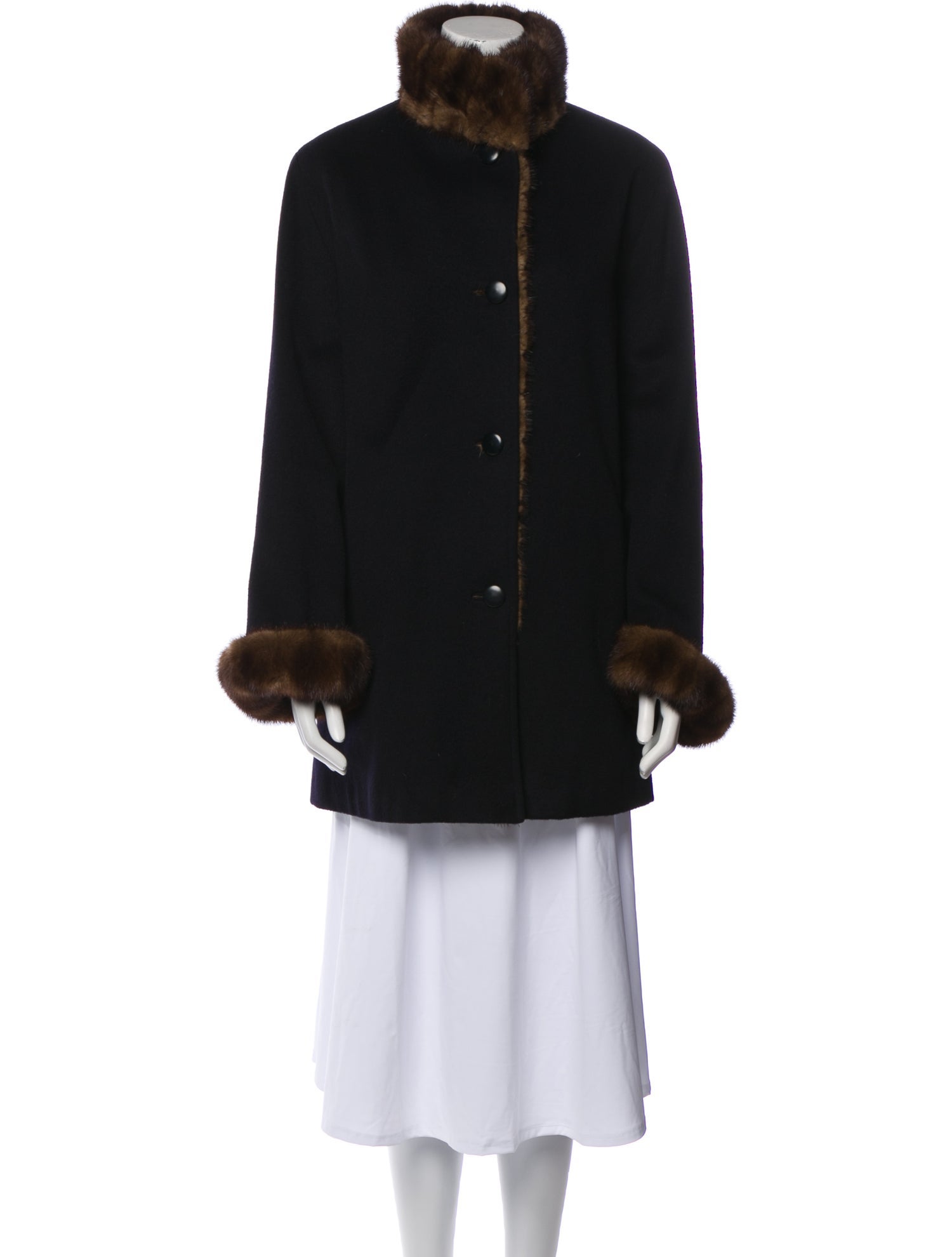 Bergdorf Goodman Vintage Wool Fur Coat