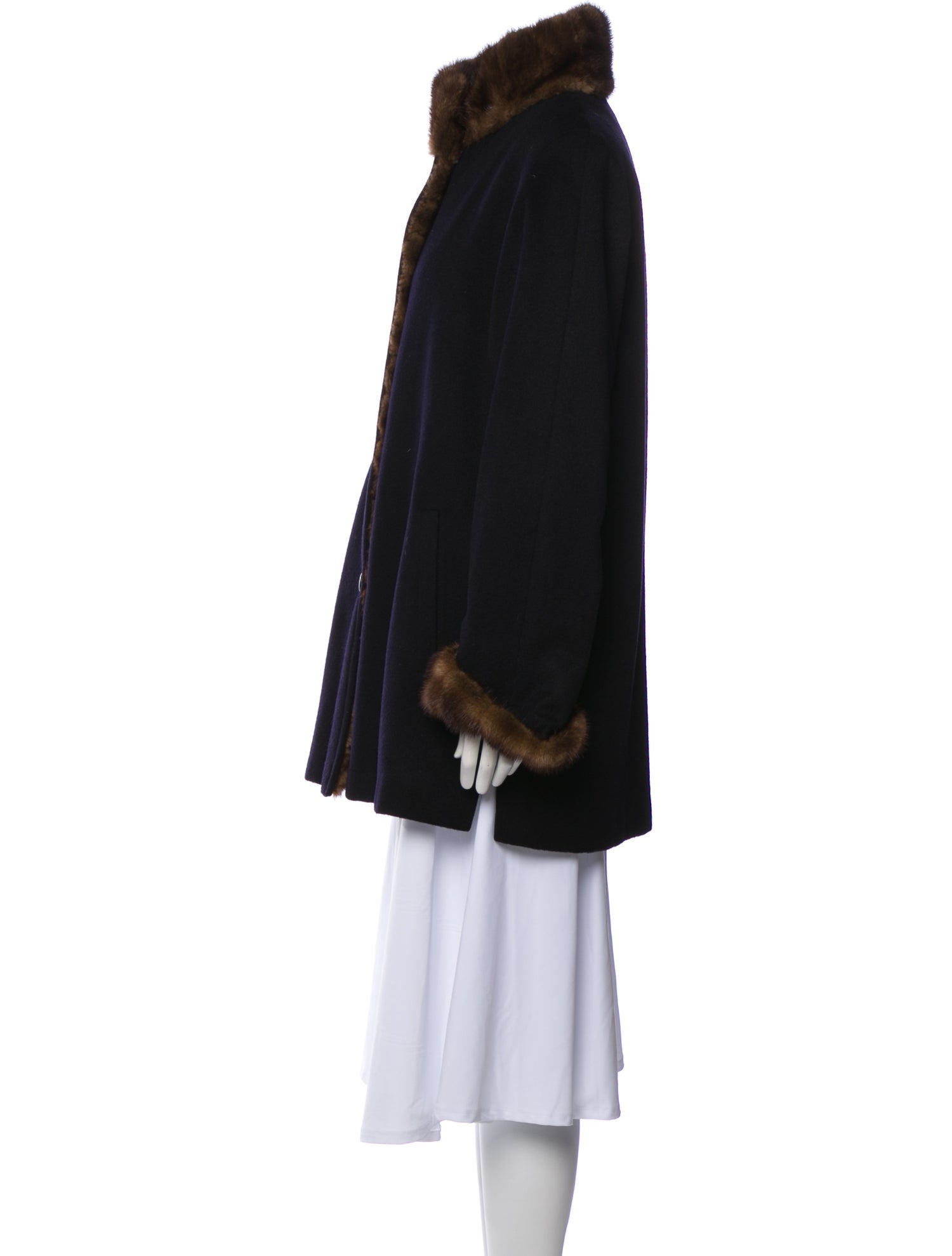 Bergdorf Goodman Vintage Wool Fur Coat