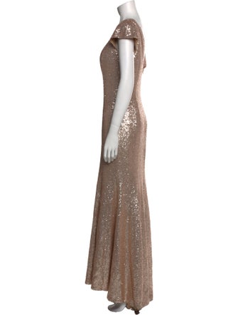 Bergdorf Goodman Bateau Neckline Long Dress