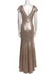 Bergdorf Goodman Bateau Neckline Long Dress