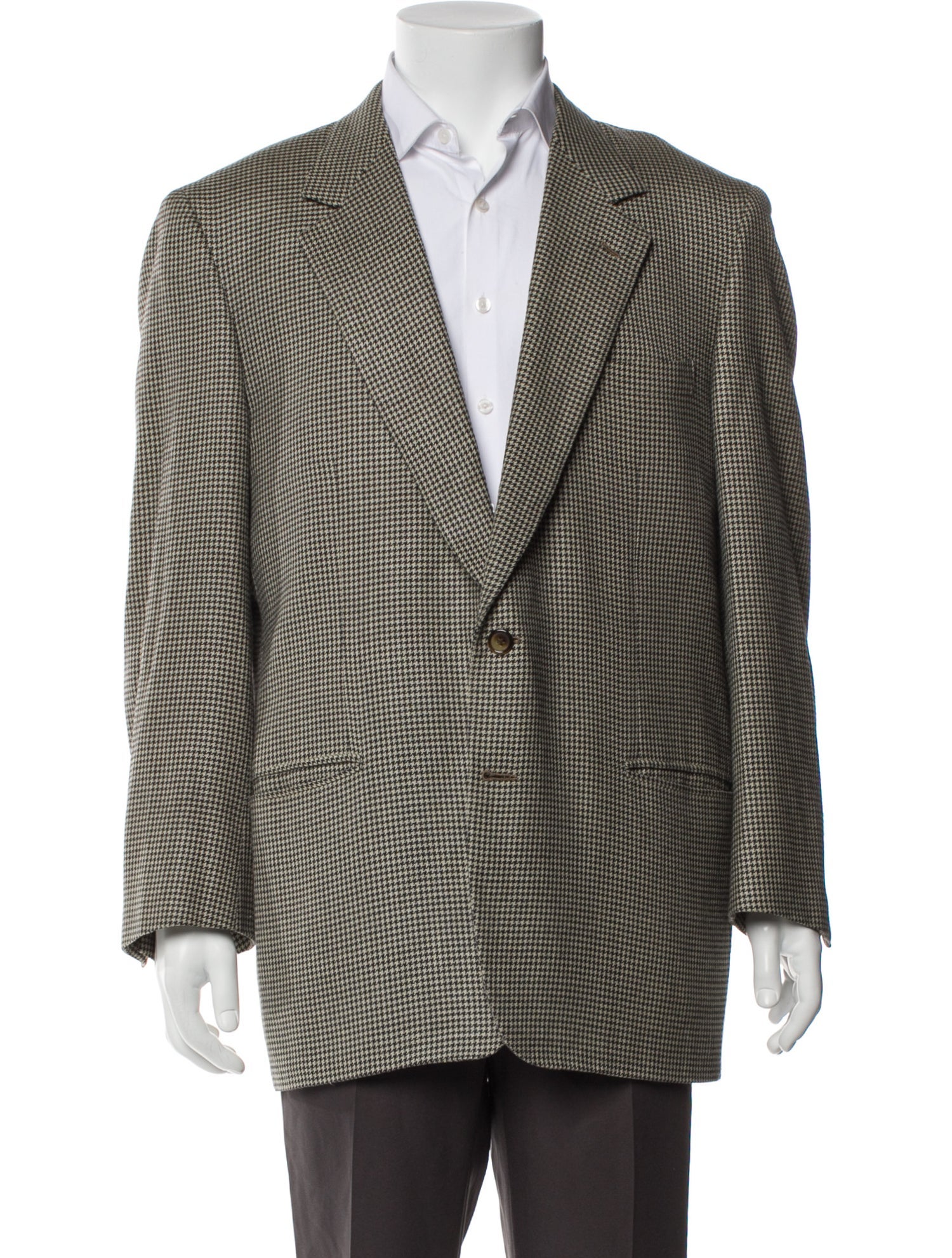 Bergdorf Goodman Silk Houndstooth Print Vest