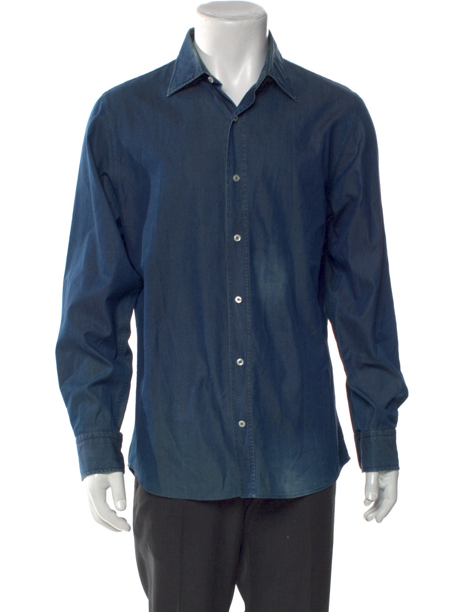 Bergdorf Goodman Long Sleeve Denim Shirt