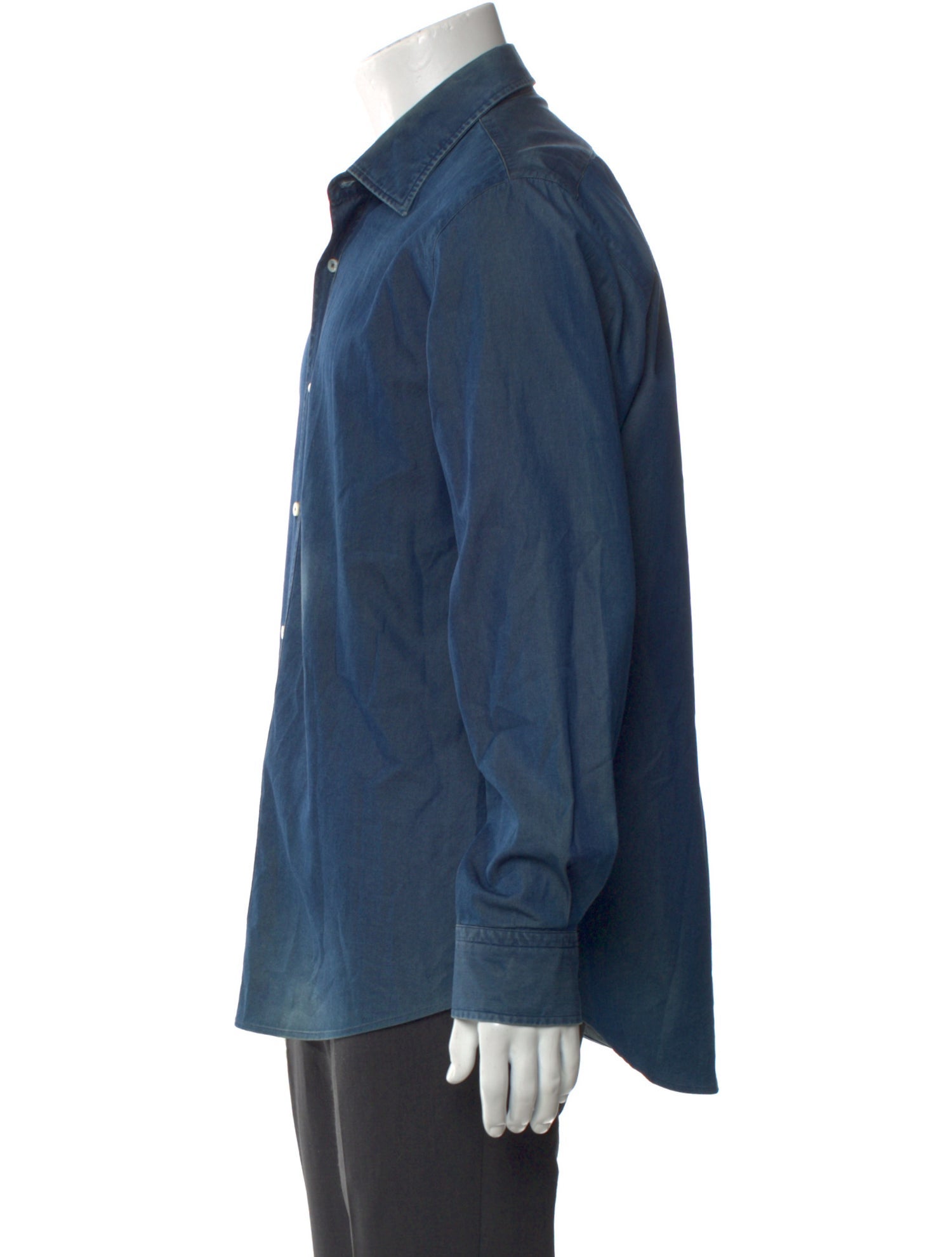 Bergdorf Goodman Long Sleeve Denim Shirt