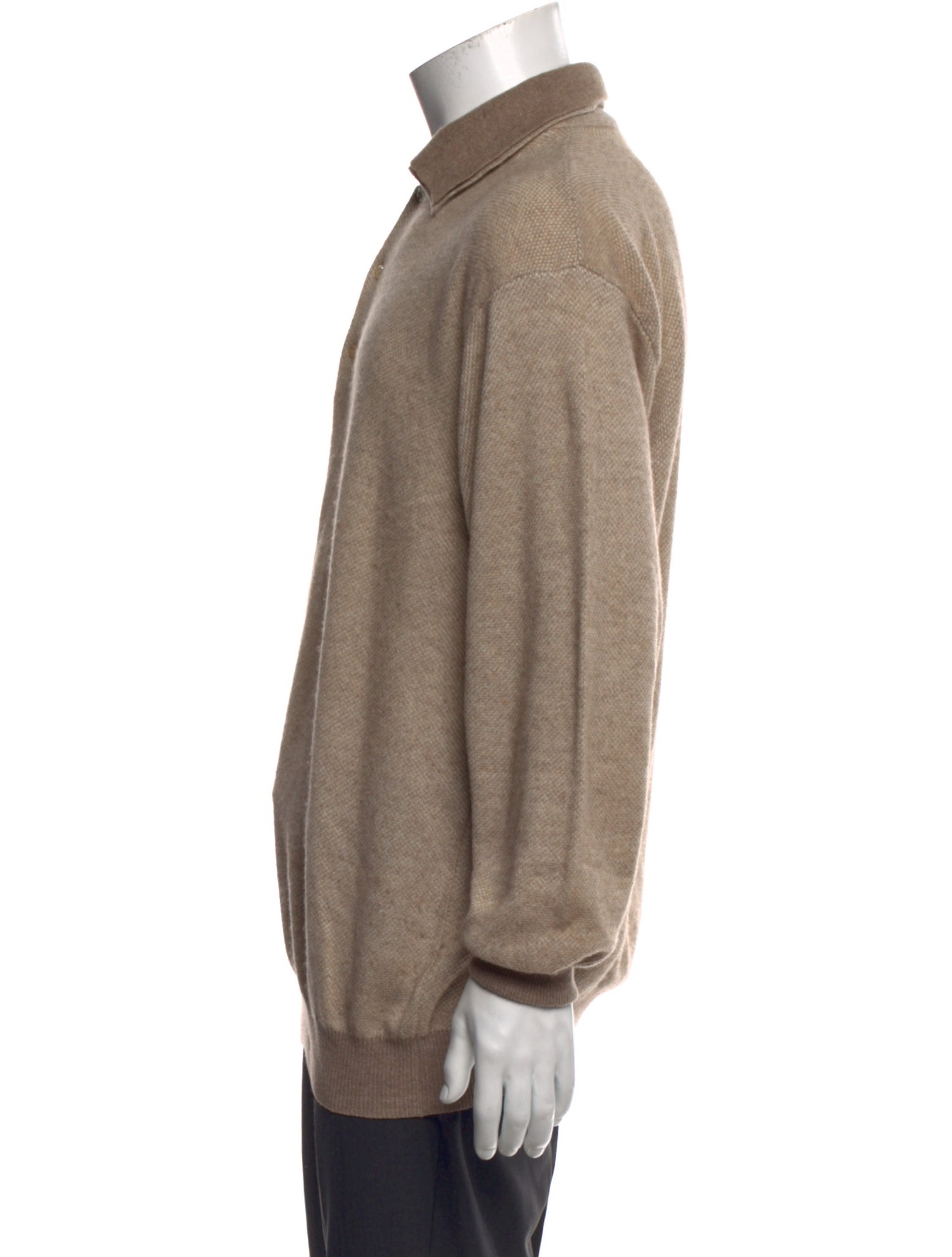 Bergdorf Goodman Cashmere Collar Polo Sweater