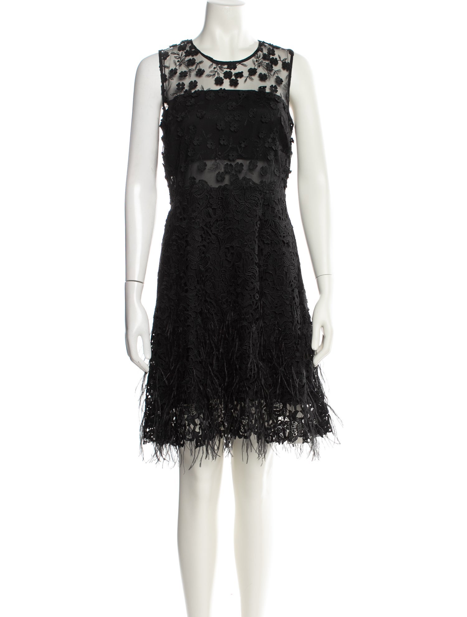 Bergdorf Goodman Lace Pattern Knee-Length Dress