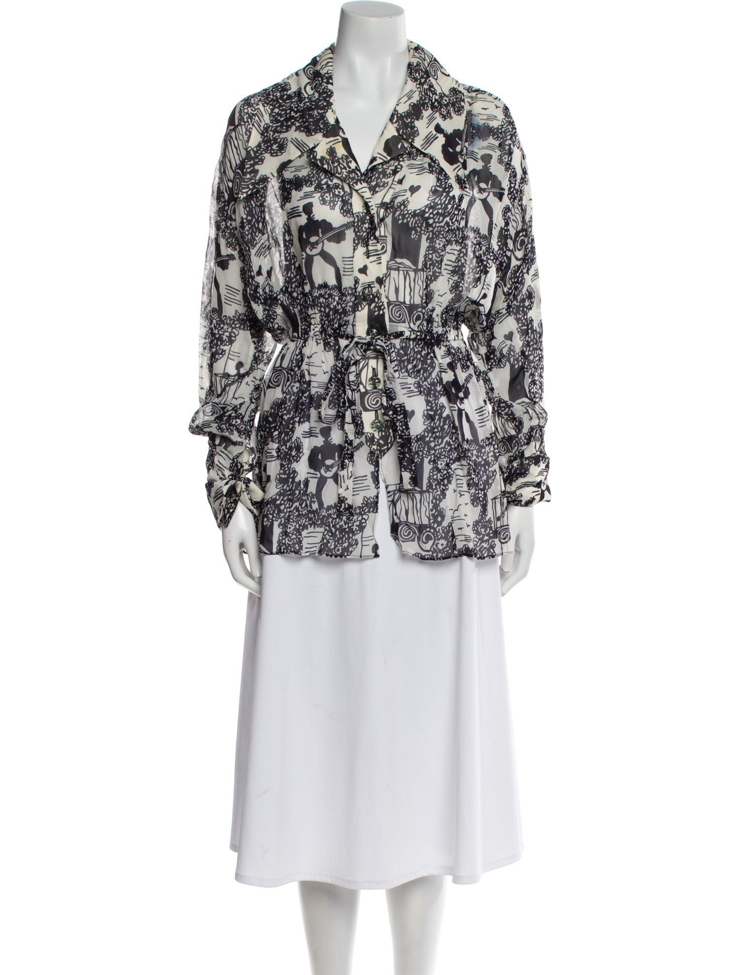 Bergdorf Goodman Printed V-Neck Tunic