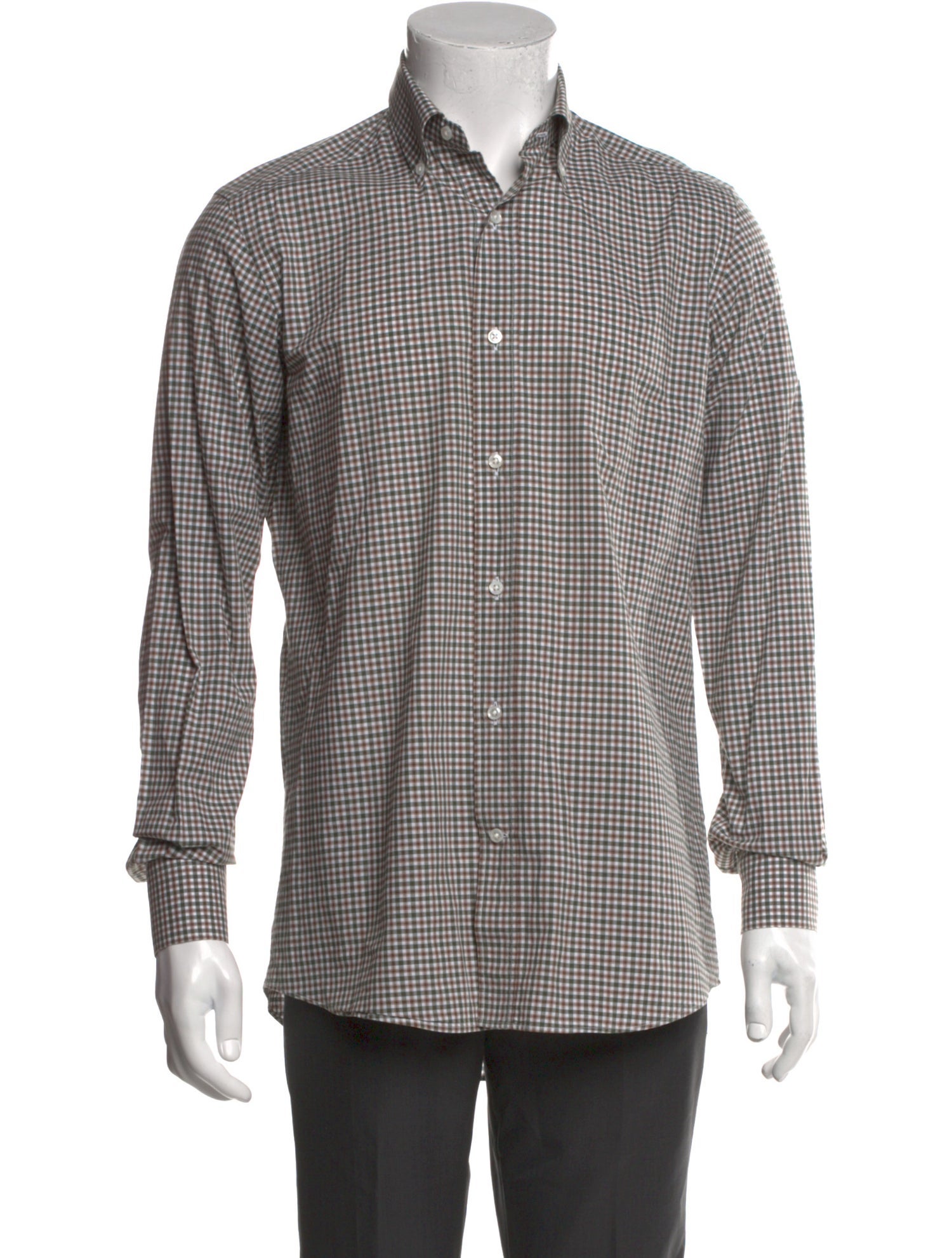 Bergdorf Goodman Plaid Print Long Sleeve Western Shirt