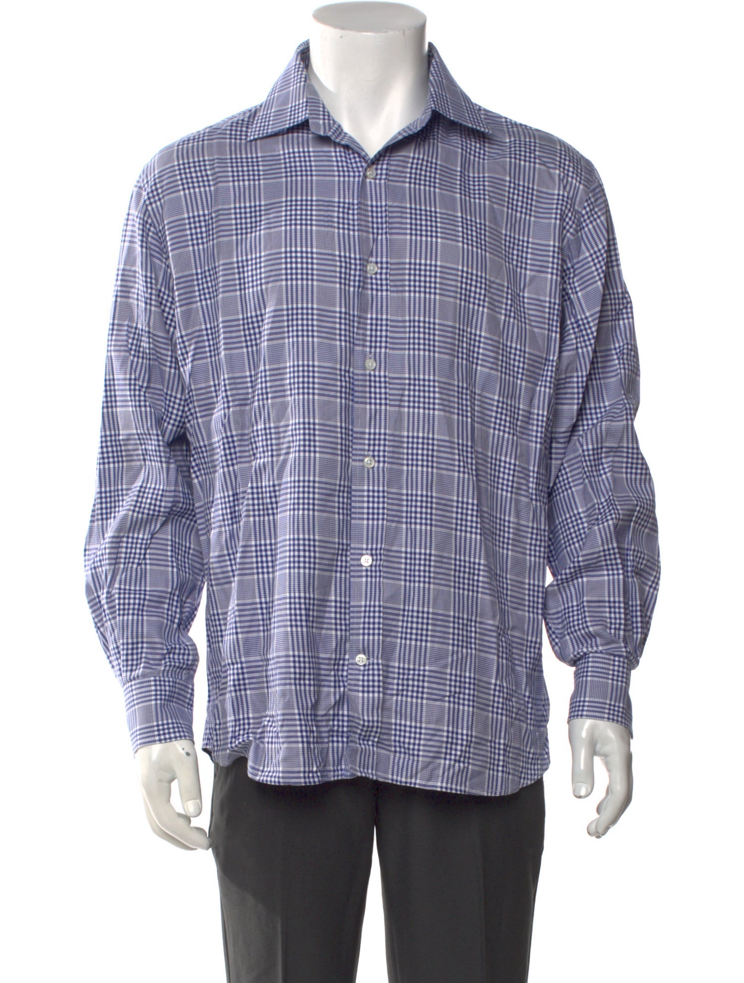 Bergdorf Goodman Plaid Print Long Sleeve Shirt