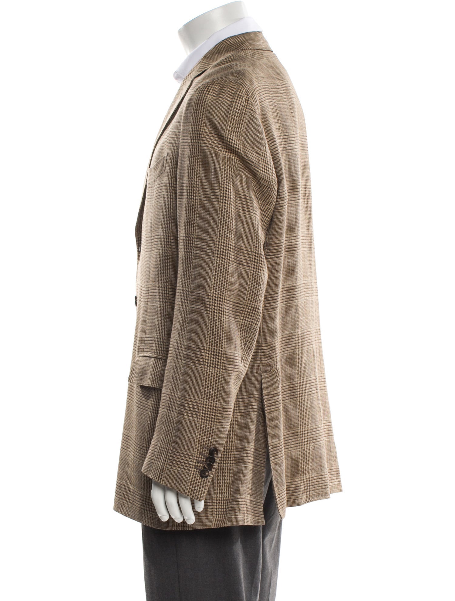 Bergdorf Goodman Wool Plaid Print Blazer