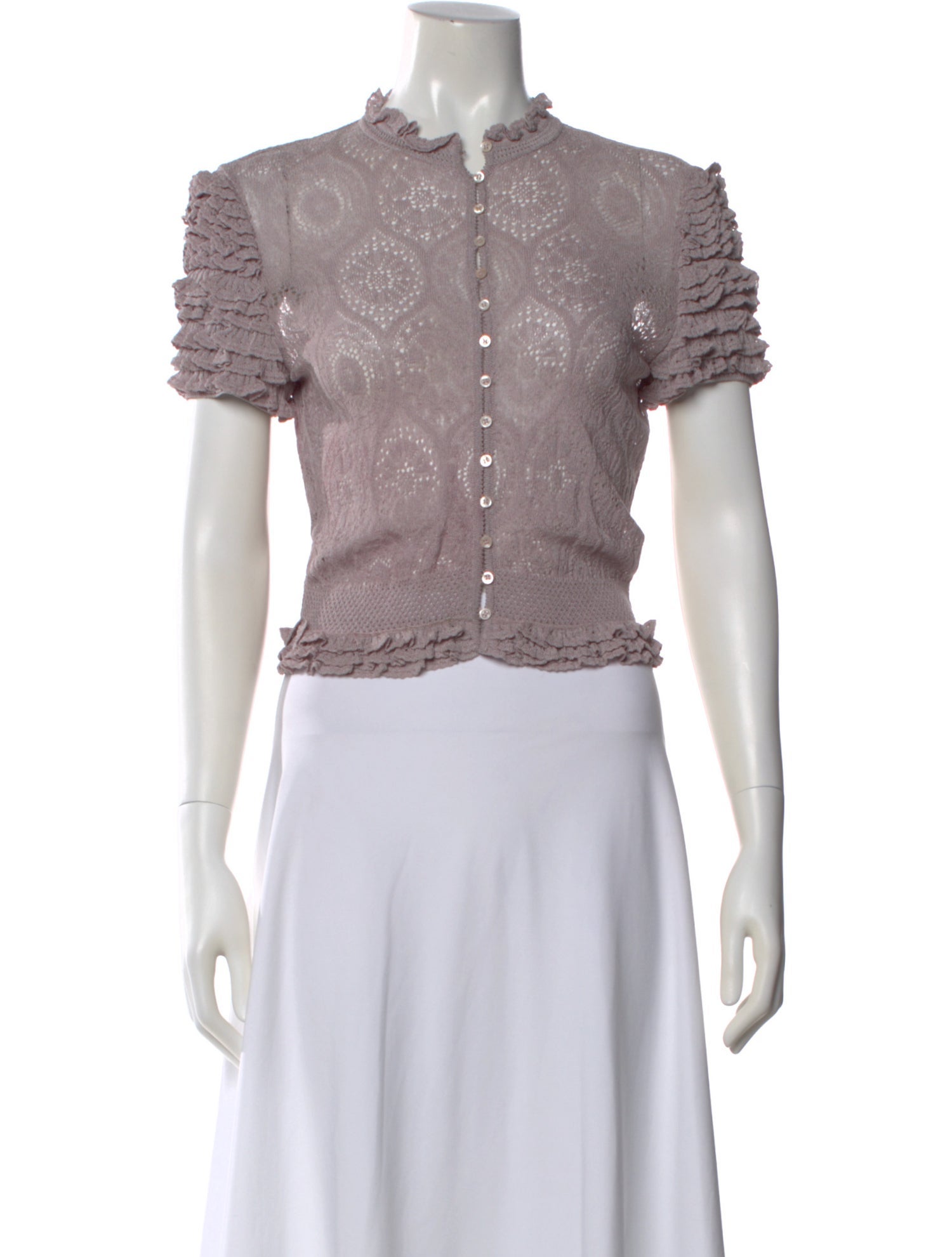 Bergdorf Goodman Patterned Short Sleeve Top