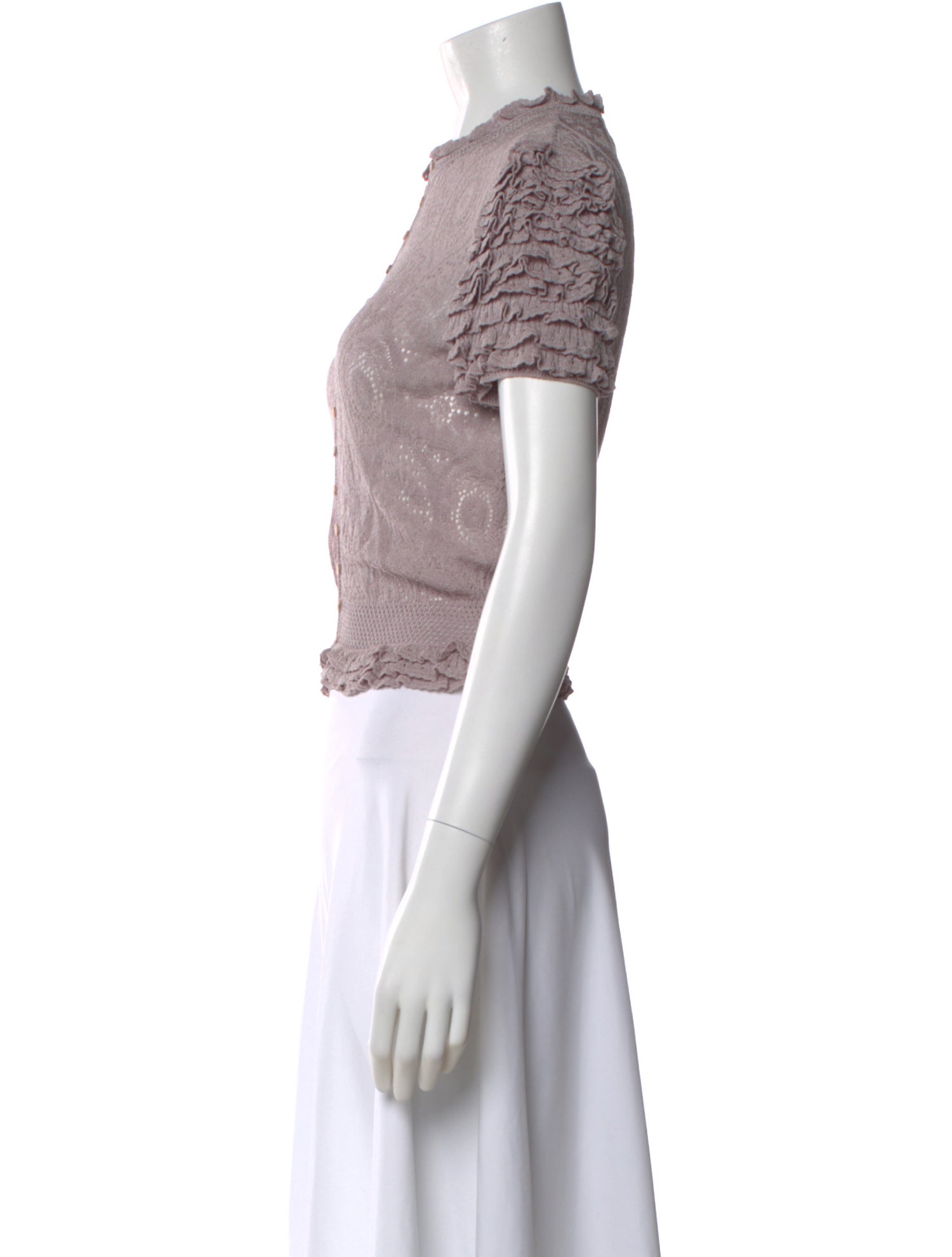 Bergdorf Goodman Patterned Short Sleeve Top