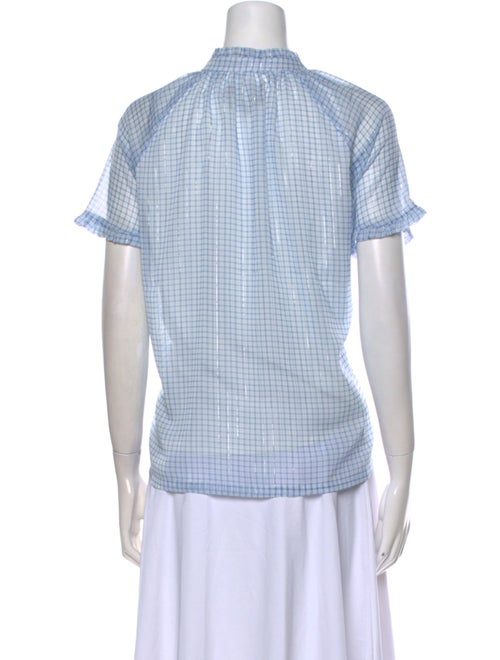 Birgitte Herskind Plaid Print Tie Neck Button-Up Top