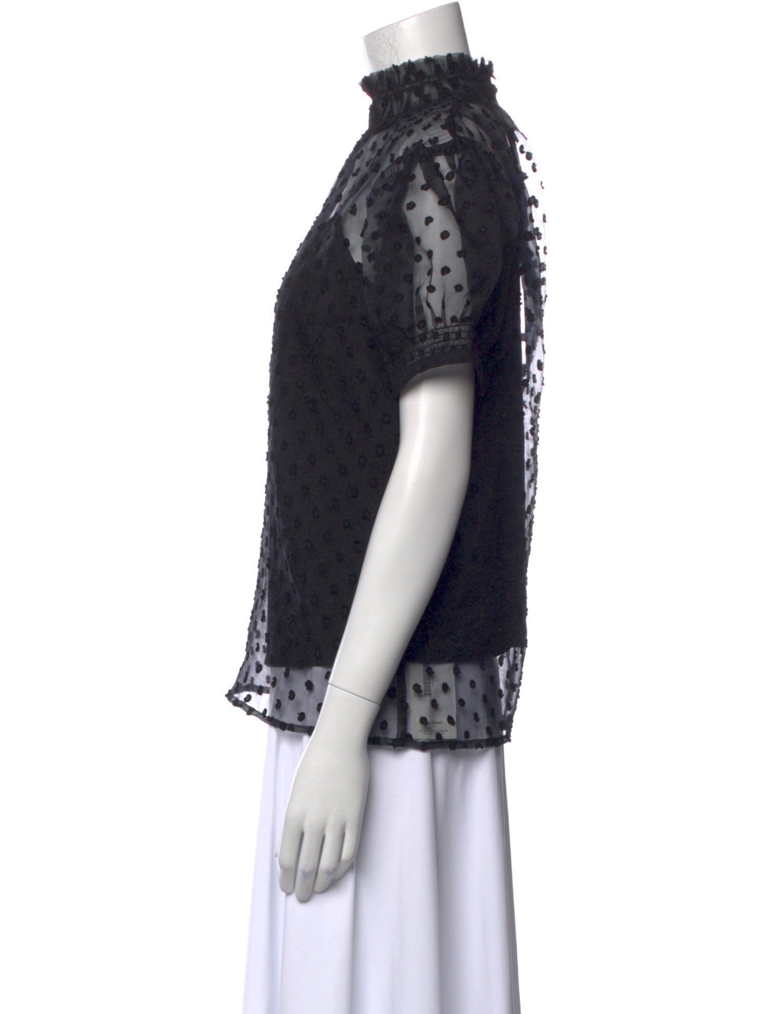 Birgitte Herskind Lace Pattern Mock Neck Top