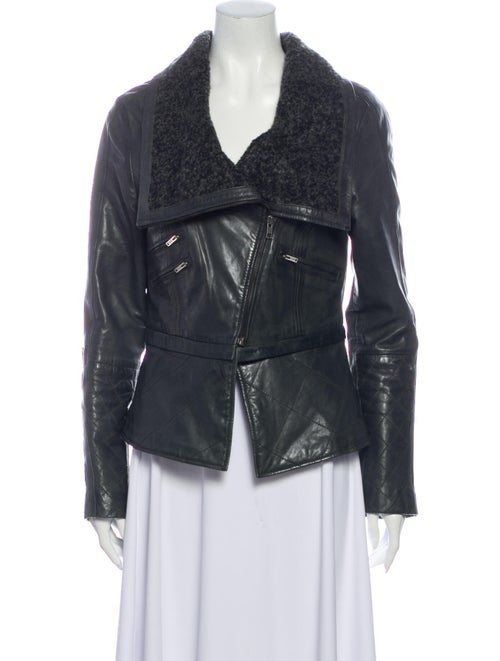 Bagatelle City Leather Biker Jacket Grey