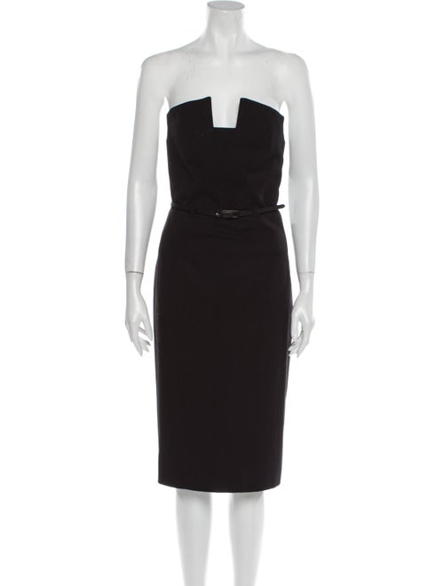 Black Halo Strapless Knee-Length Dress Black