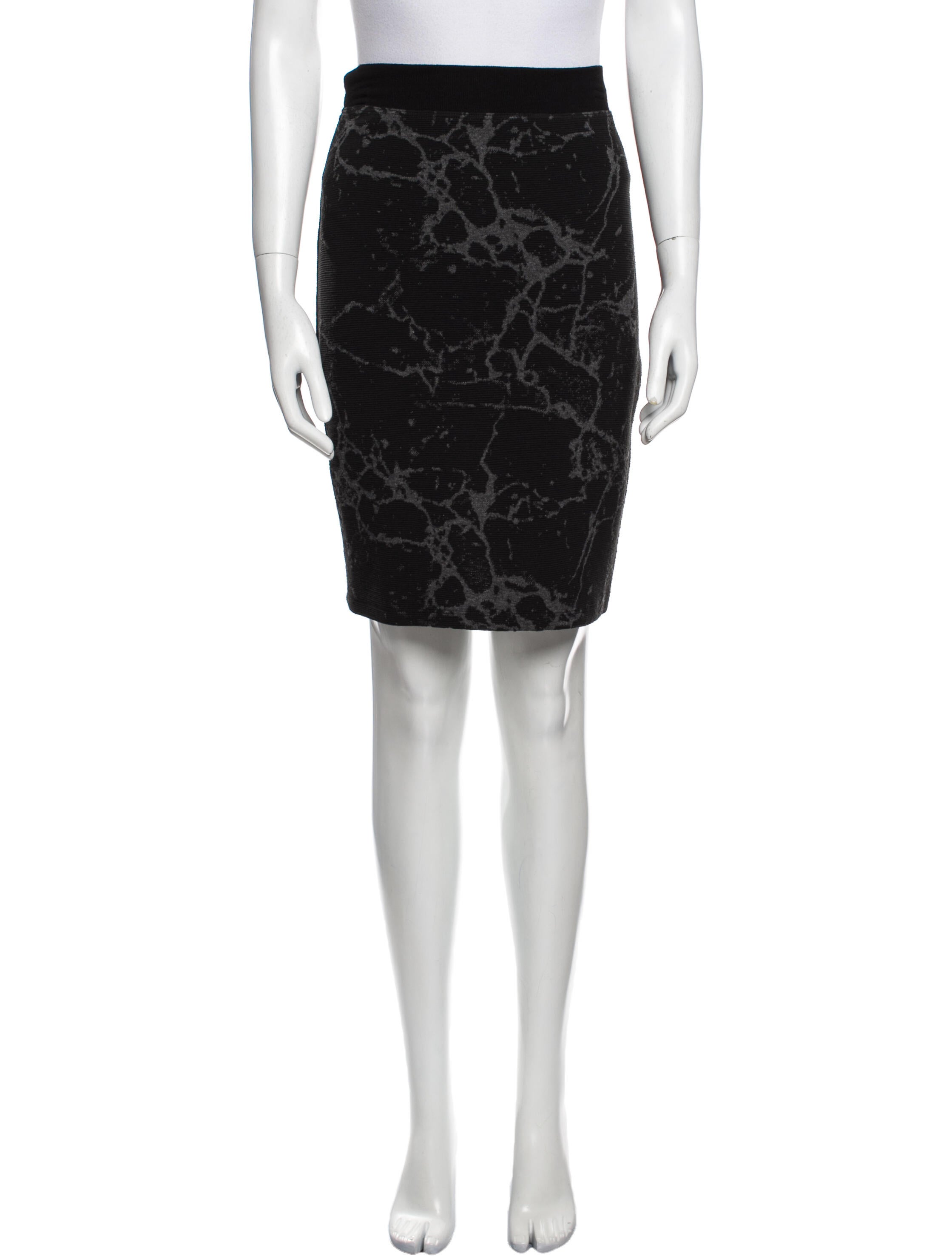 Black Halo Printed Knee-Length Skirt