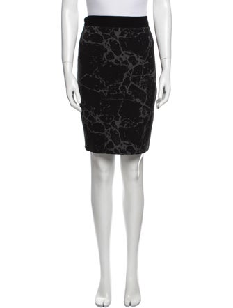 Black Halo Printed Knee-Length Skirt