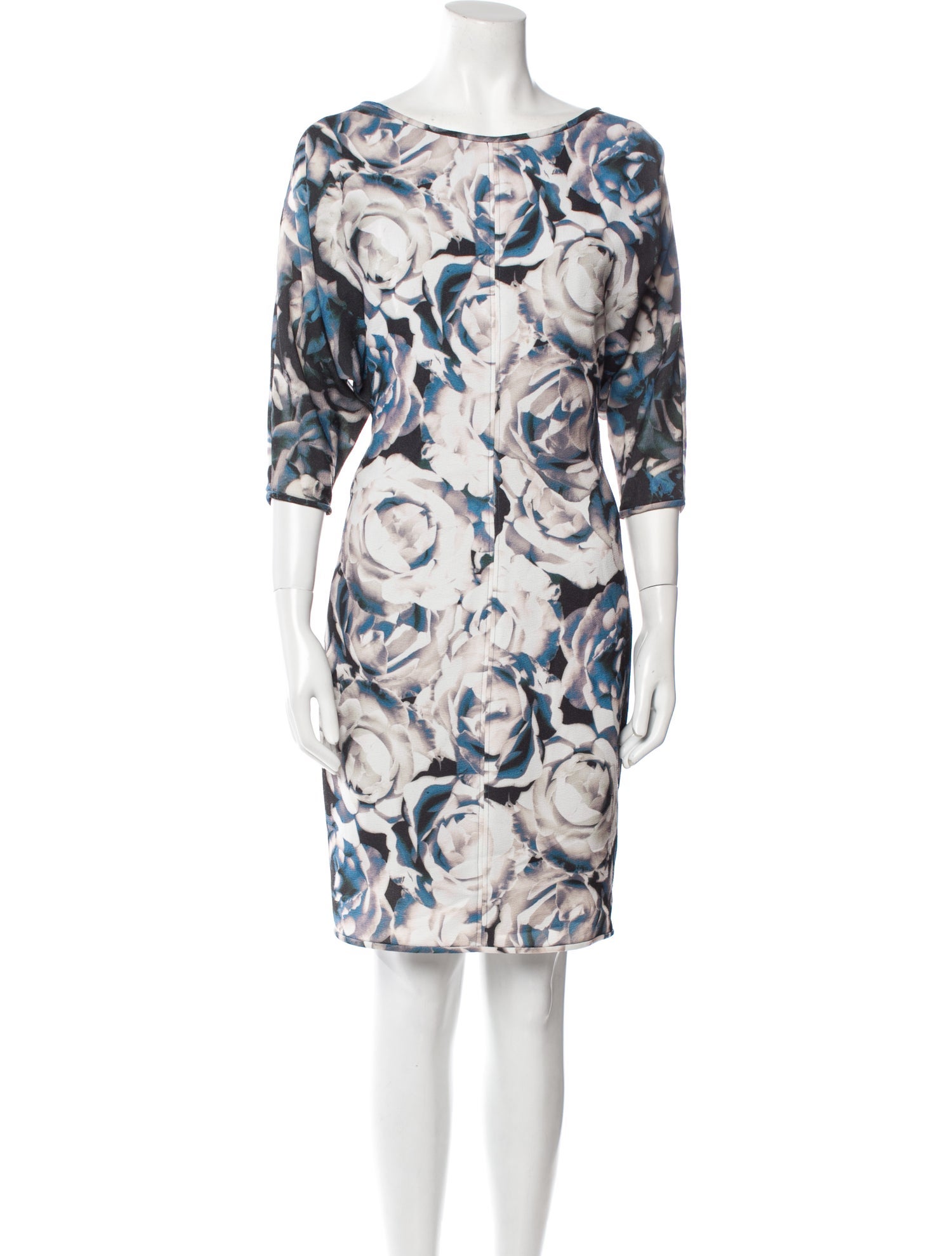 Black Halo Floral Print Knee-Length Dress