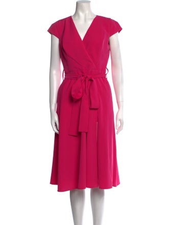 Black Halo V-Neck Midi Length Dress