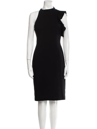 Black Halo Crew Neck Midi Length Dress