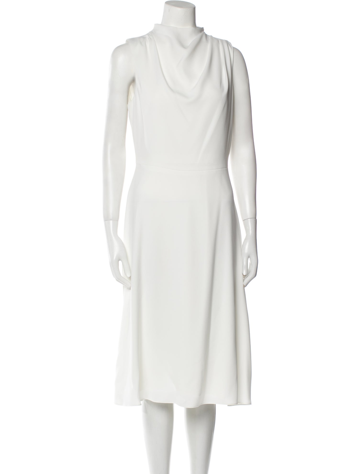 Black Halo Cowl Neck Midi Length Dress