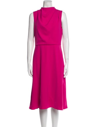 Black Halo Mock Neck Midi Length Dress