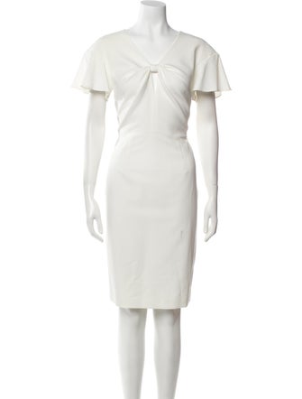 Black Halo V-Neck Knee-Length Dress