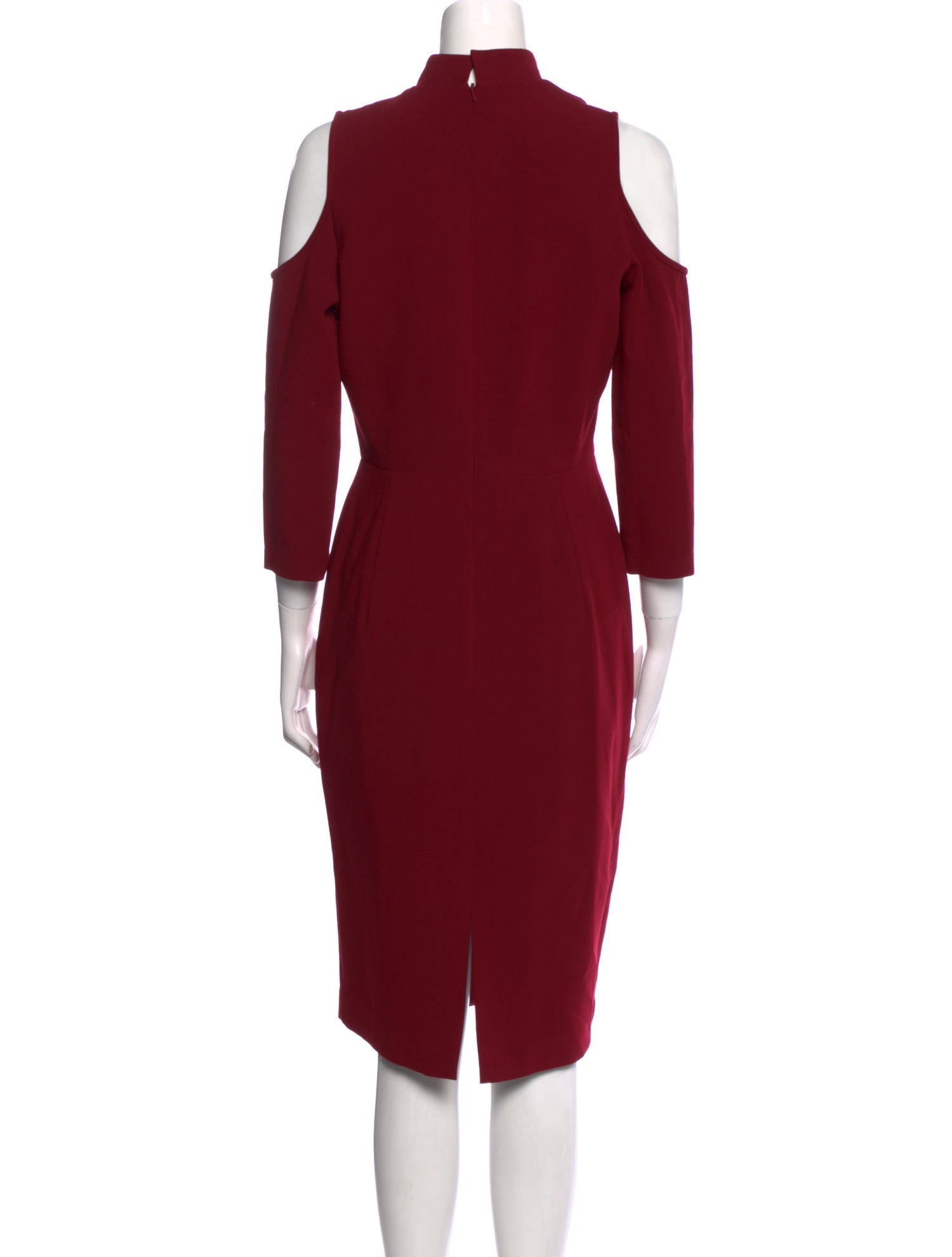 Black Halo Mock Neck Midi Length Dress in Red, Women's US 8 | M Black Halo Mock Neck Midi Length Dress in Red, Women's US 8 | M