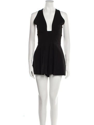 Black Halo Jumpsuits and Rompers Square Neckline Romper US 0 | XS