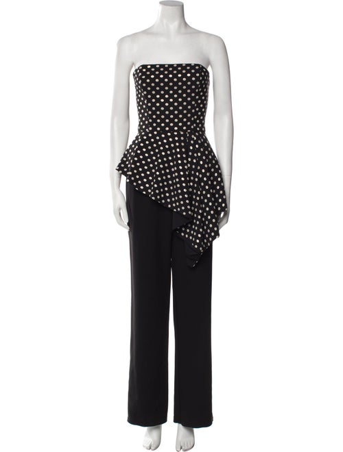Black Halo Eve by Laurel Berman Polka Dot Print Strapless Jumpsuit