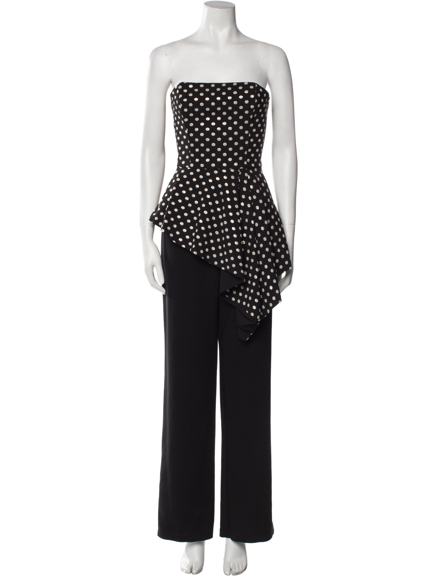 Black Halo Polka Dot Print Strapless Jumpsuit