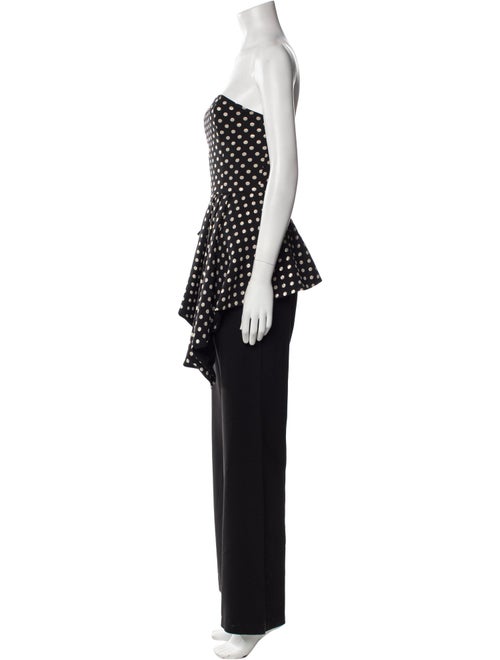 Black Halo Polka Dot Print Strapless Jumpsuit