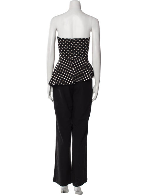 Black Halo Polka Dot Print Strapless Jumpsuit