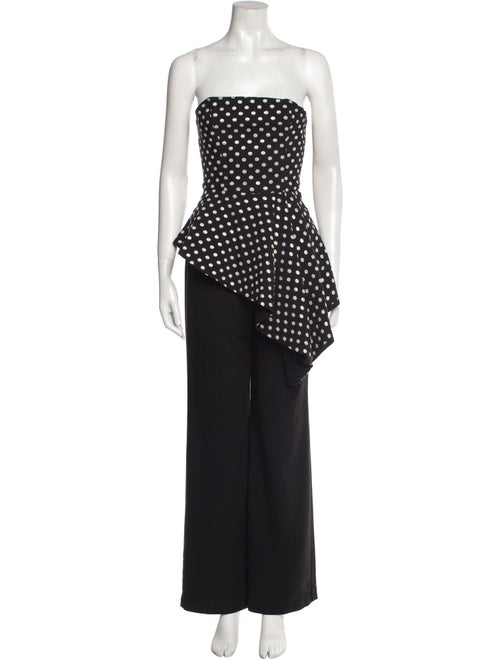 Black Halo Polka Dot Print Strapless Jumpsuit