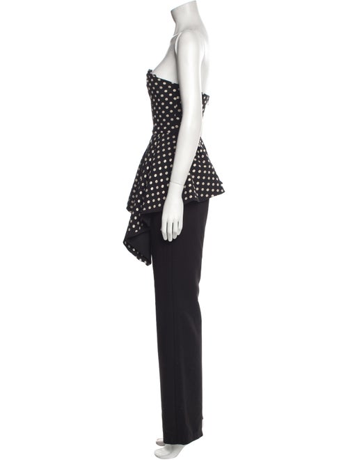 Black Halo Polka Dot Print Strapless Jumpsuit