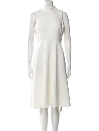 Black Halo Mock Neck Knee-Length Dress