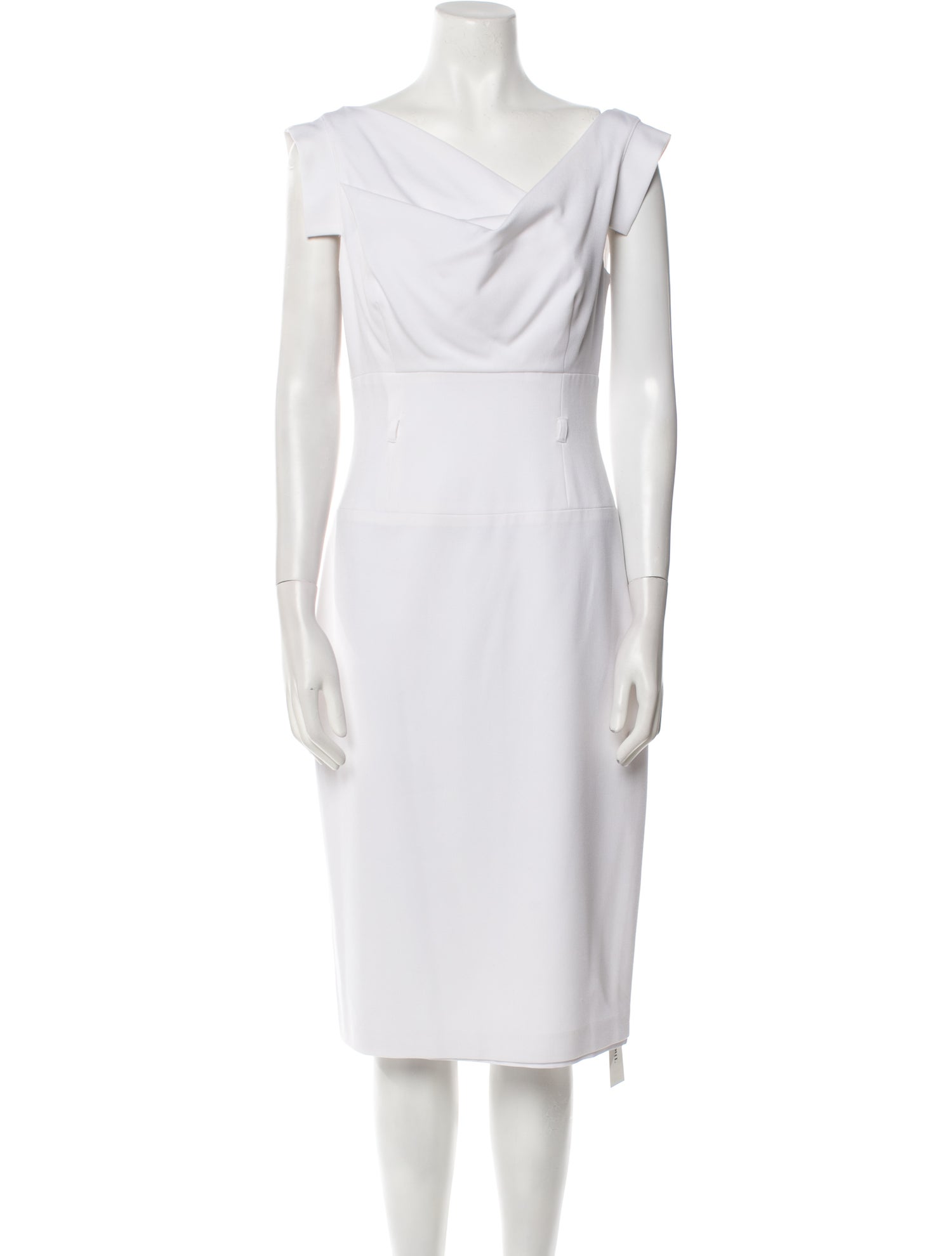 Black Halo Cowl Neck Midi Length Dress