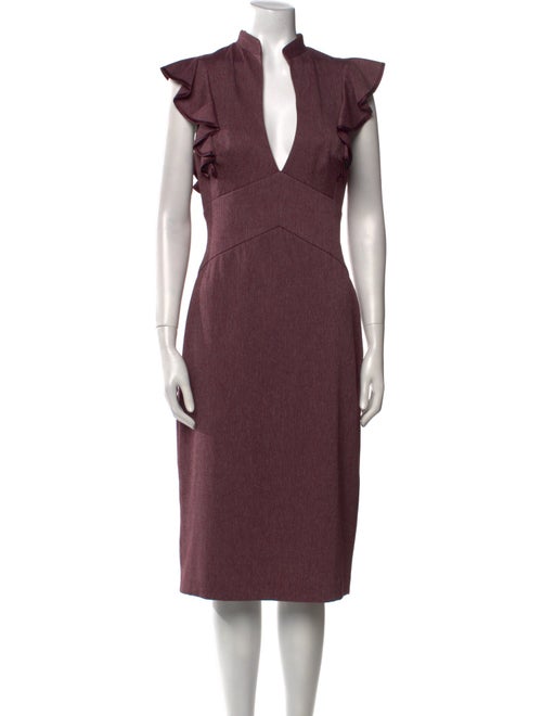 Black Halo V-Neck Midi Length Dress