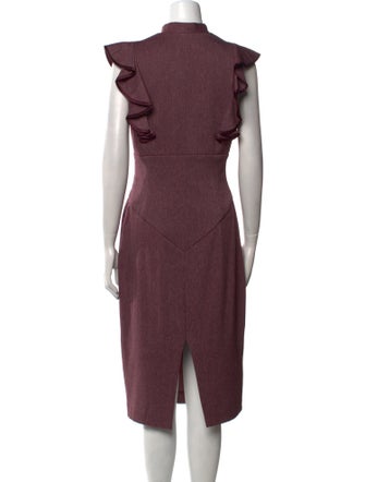 Black Halo V-Neck Midi Length Dress