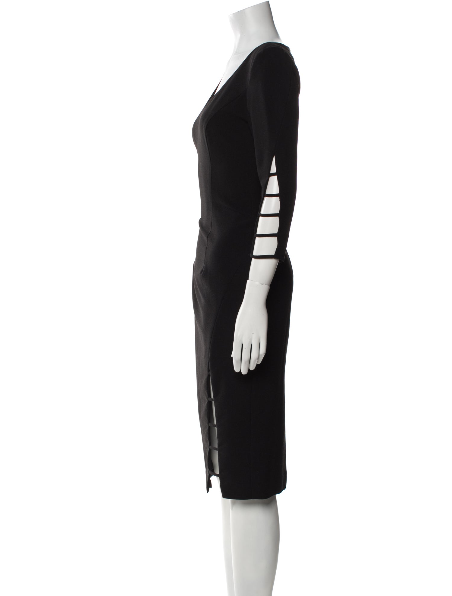 Black Halo V-Neck Midi Length Dress