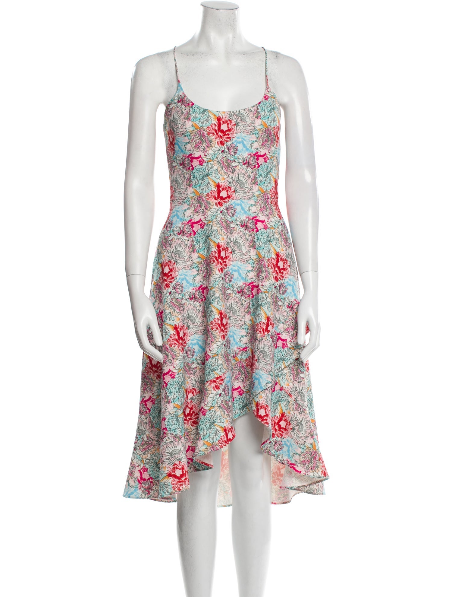 Black Halo Floral Print Midi Length Dress